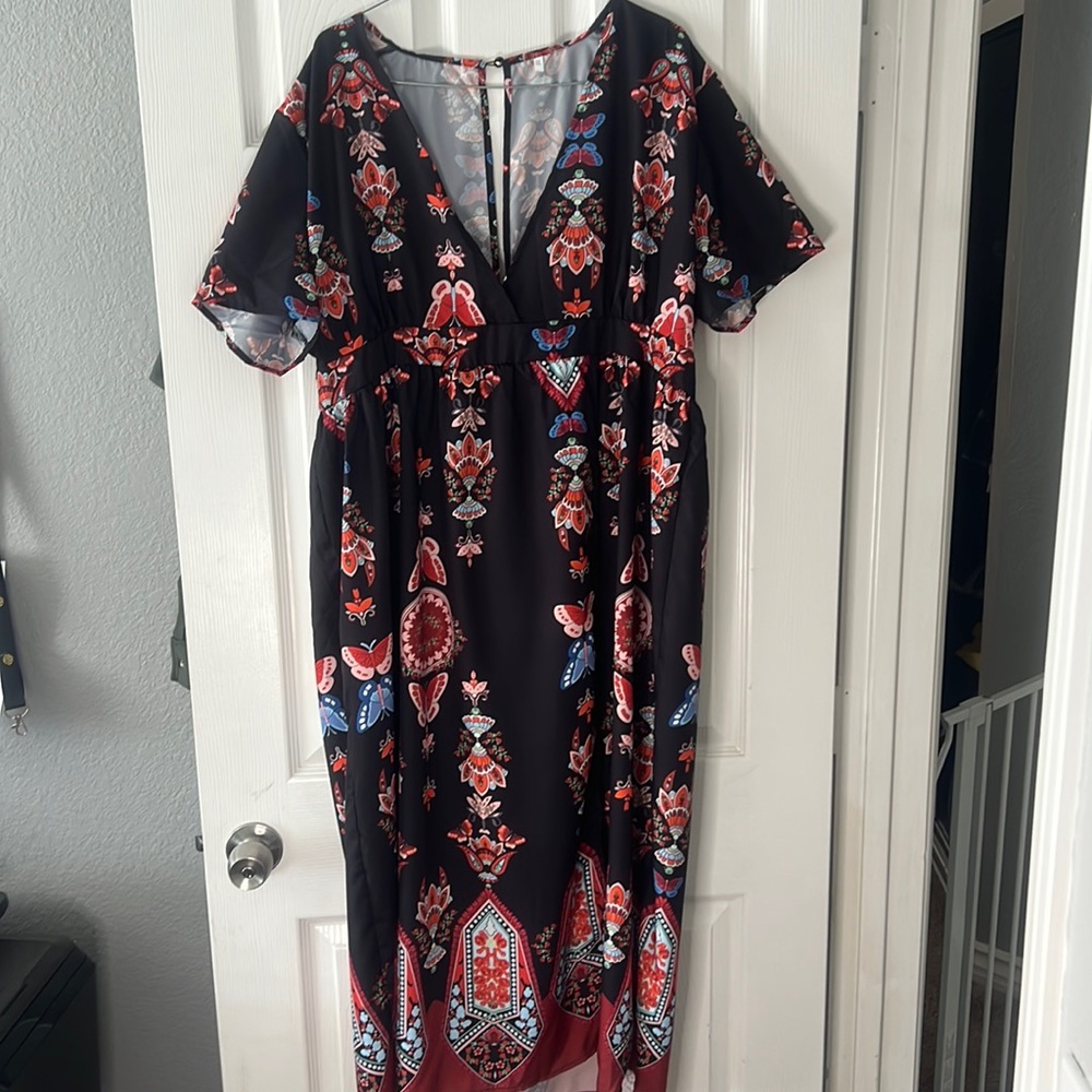 Maxi Dress Deep V-Neck
